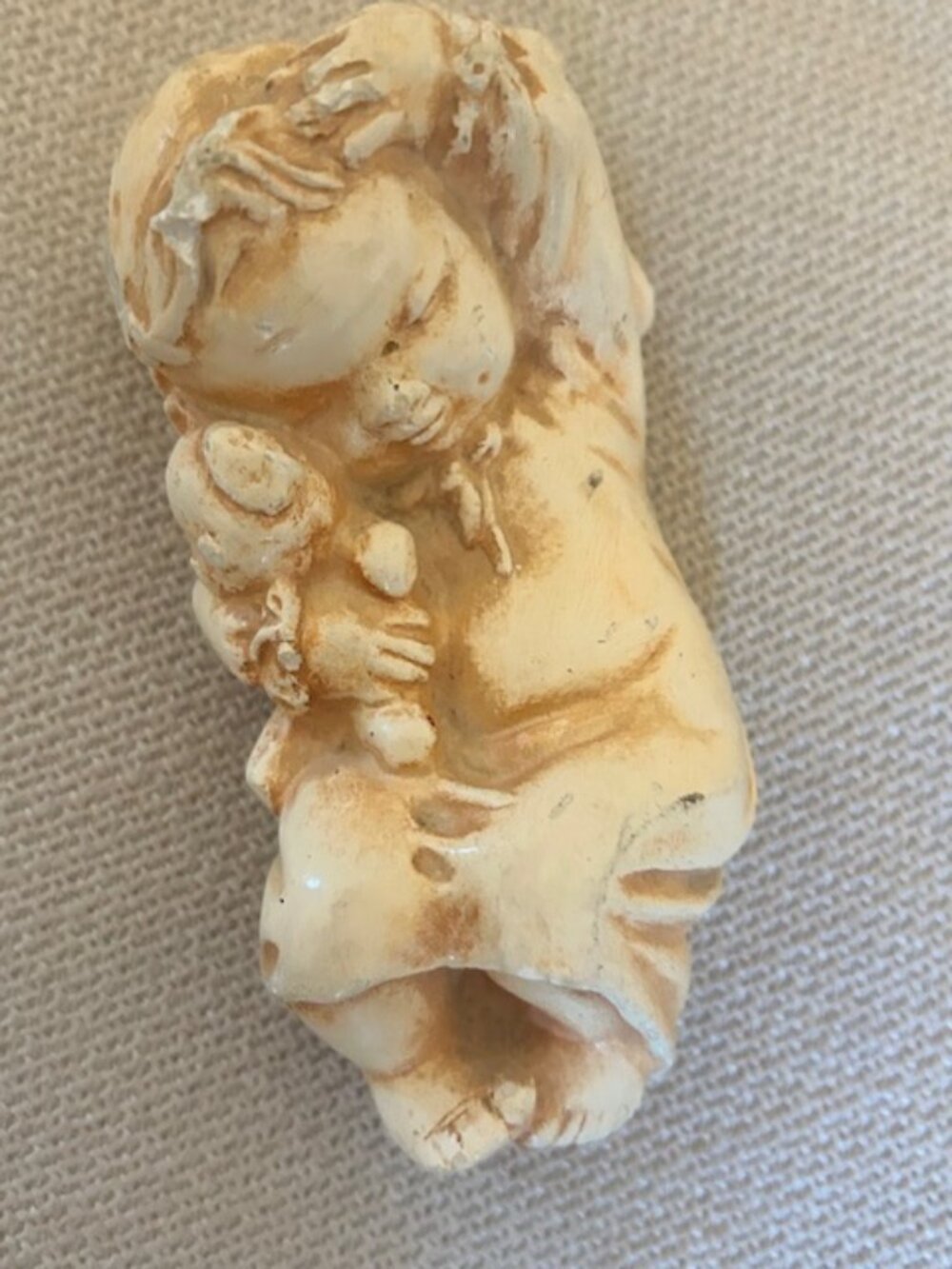 Vintage Style Child Figurine with Teddy Bear – Home Decor